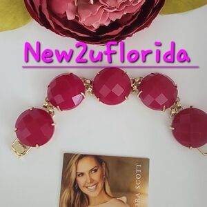 Kendra Scott Cassie Maroon Jade Bracelet